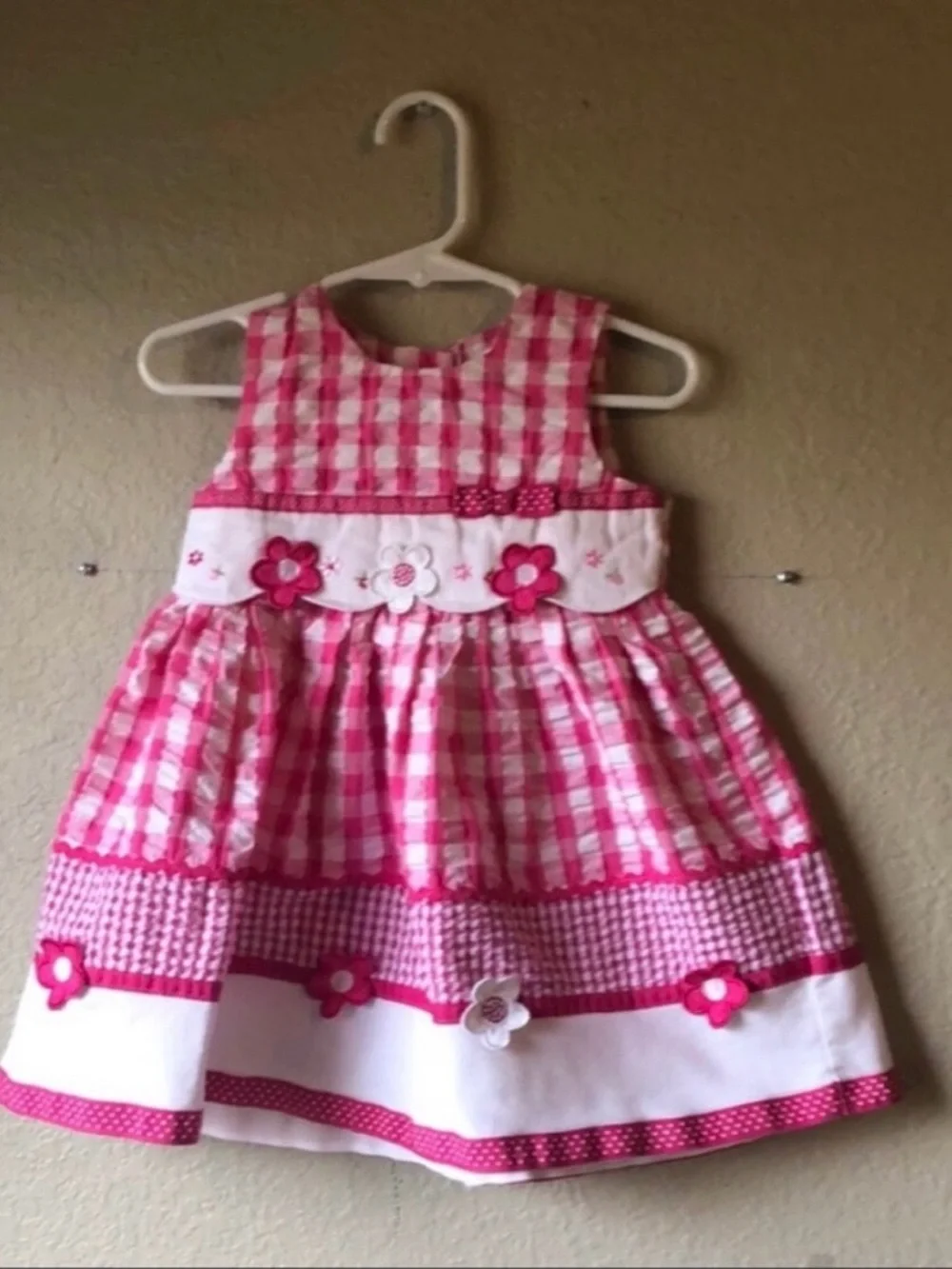 Youngland Vintage 90’s Sleeveless Pink Gingham Dress Classic Baby Girls 24 Month